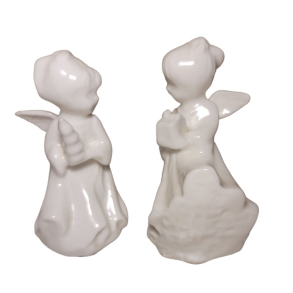 Set of 2 all white gifting angels - Picture 2 of 5